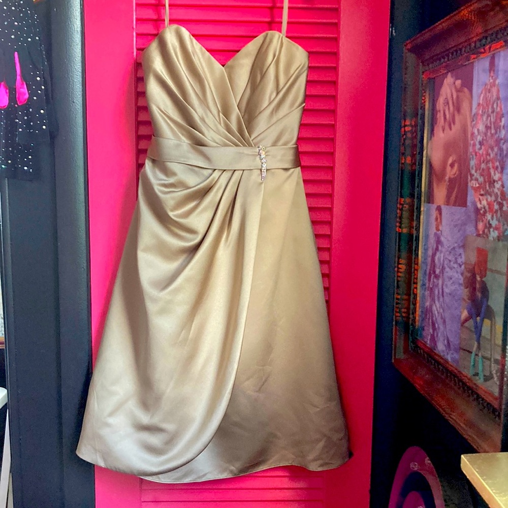 Alexia Designs SAMPLE gown short size 12 bronze